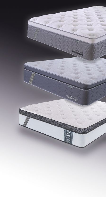 imagen de tres colchones de la marca THERAPEDIC