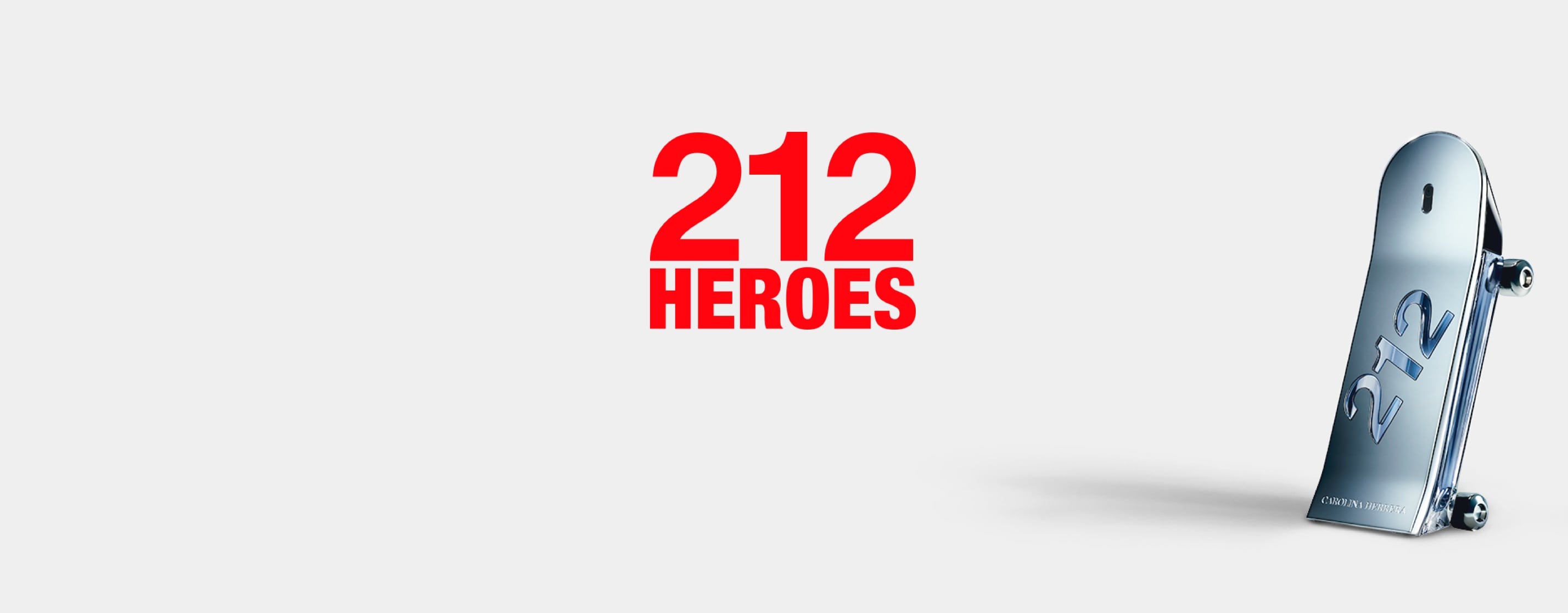 Imagen de una fragancia en forma de patineta con el texto 212 Heores. CAROLINA HERRERA