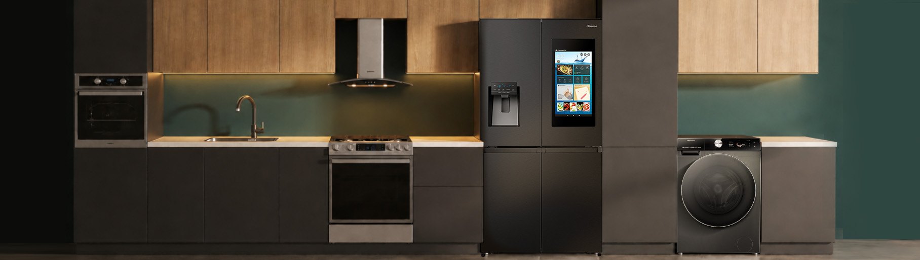 imagen de cocina integral gris de la marca HISENSE