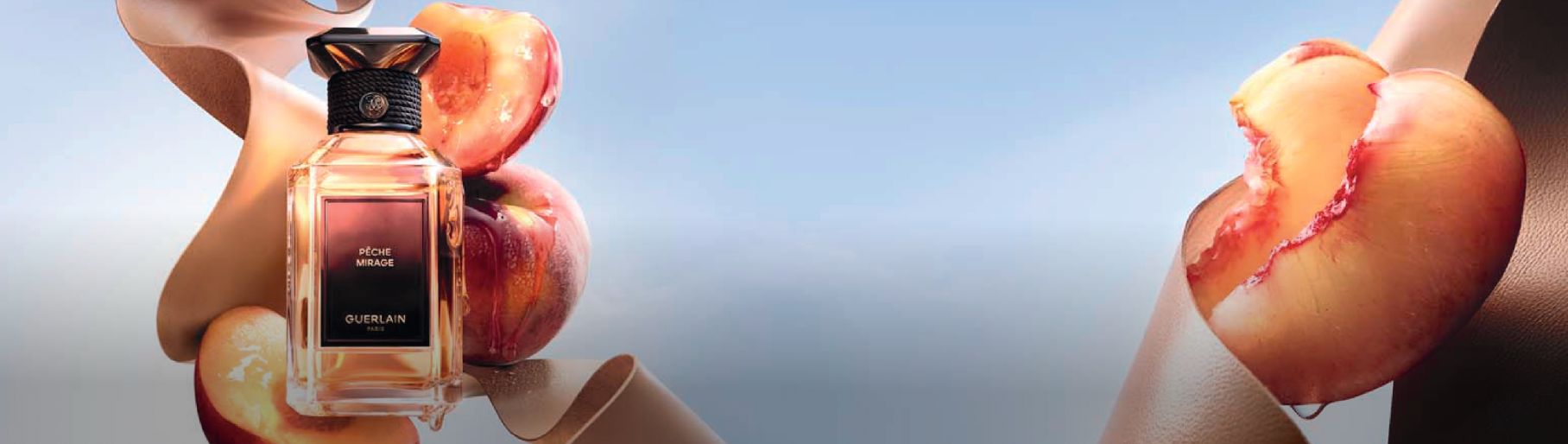 imagen de locion. de color durazno de la marca GUERLAIN