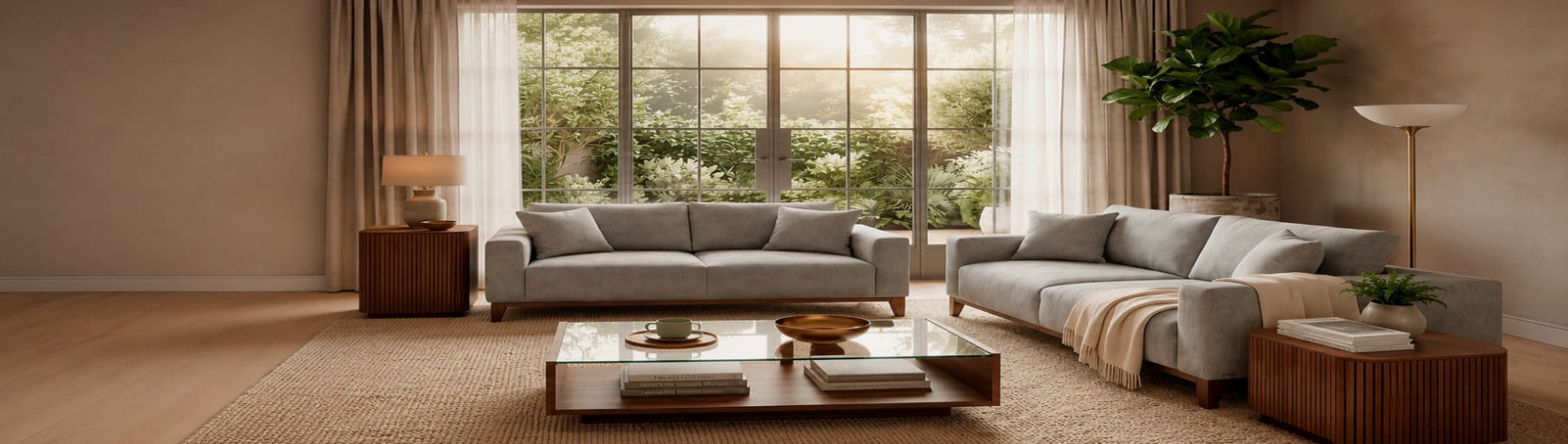imagen de sala gris de la marca MUEBLES