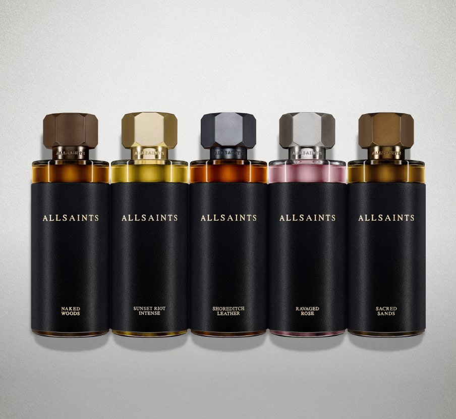 imagen de botellas de locion de la marca ALLSAINTS