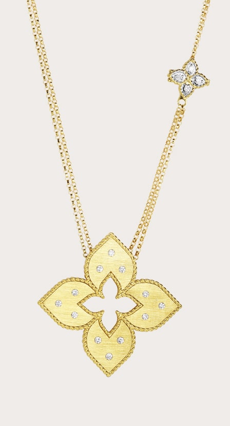 imagen de collar dorado de la marca ROBERTO COIN
