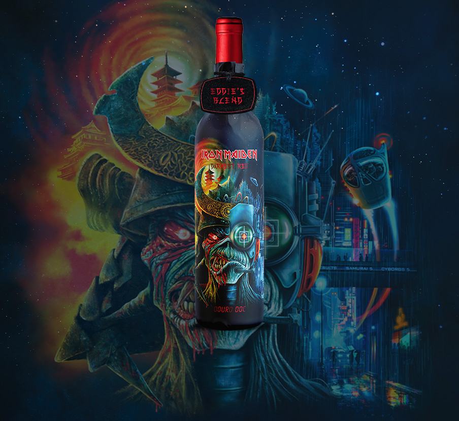 imagen de una botella de vino  IRON MAIDEN 