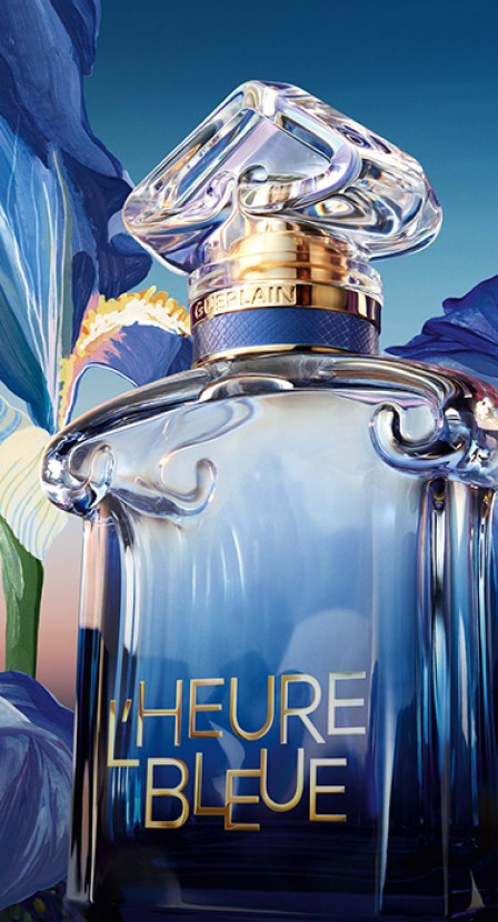imagen de frasco de perfume color azul de la marca GUERLAIN