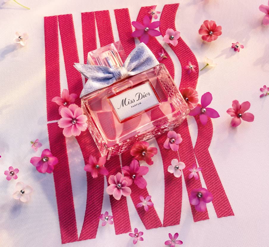 imagen de botella de locion rosa miss, DIOR