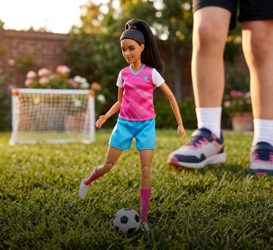 imagen de barbie futbolista de la marca BARBIE 