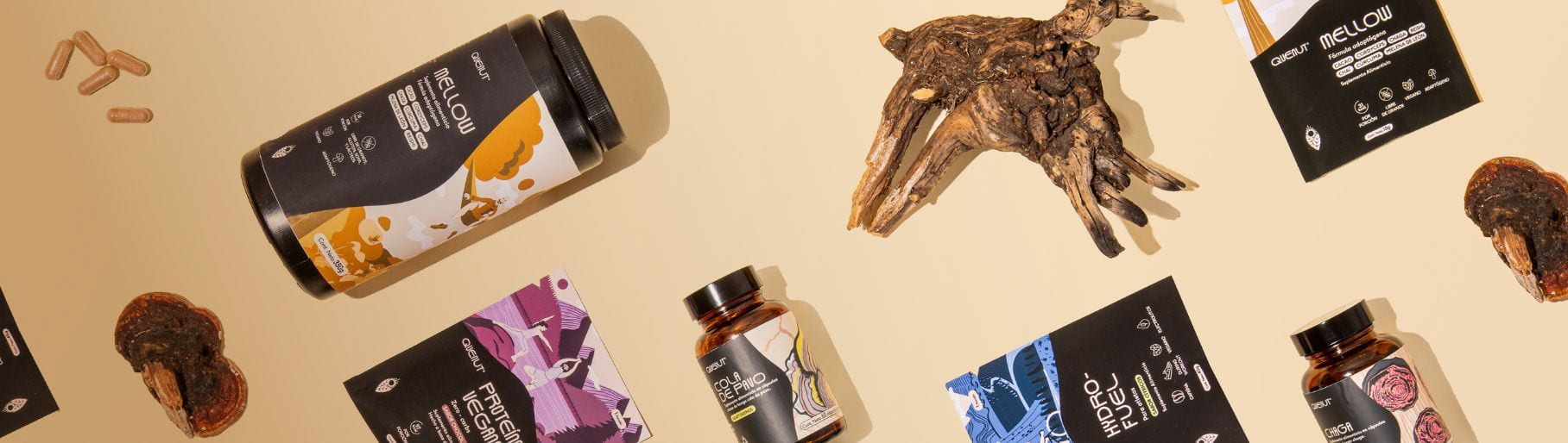 Imagen de varios productos de la marca QUENUT. Gourmet