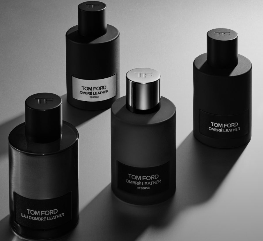 imagen de 4 frascos de locion OMBRE color negra de la marca TOM FORD
