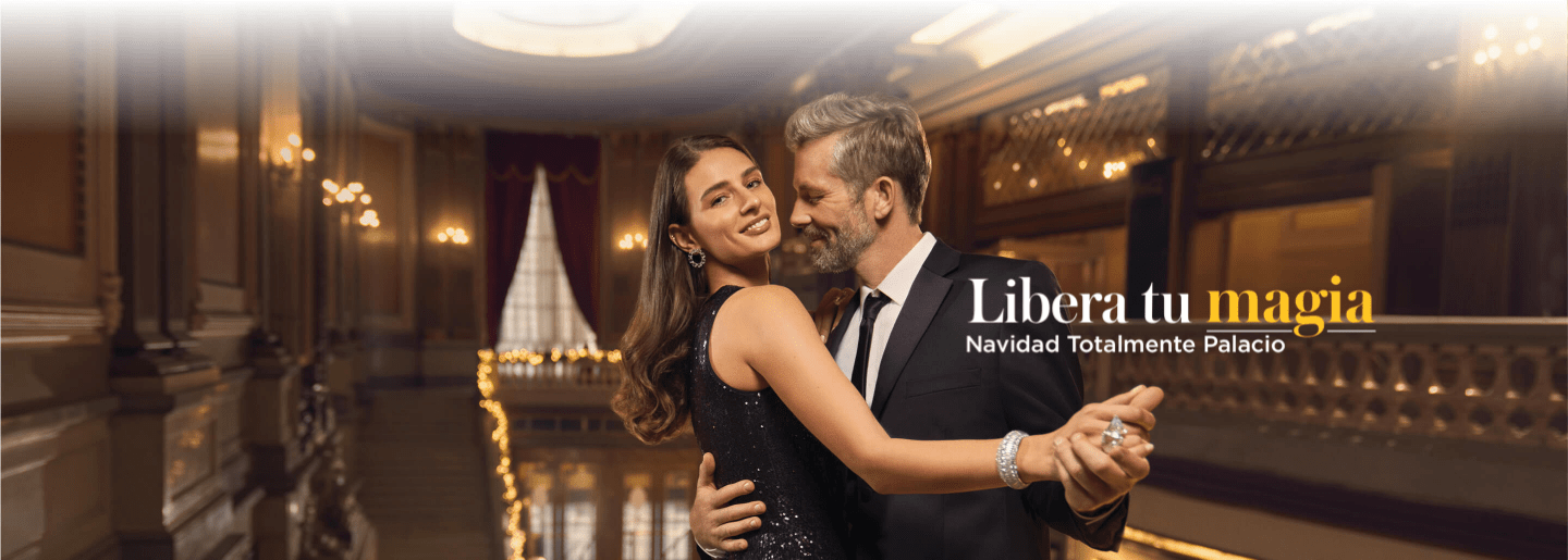 Mujer y hombre bailando en un salón elegante. Gourmet
