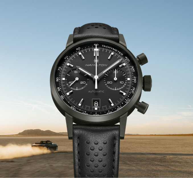 imagen de reloj color negro rojos, HAMILTON