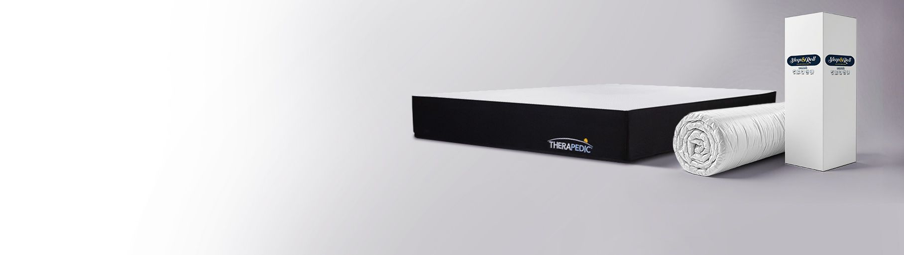 imagen de colchon blanco con negro de la marca THERAPEDIC