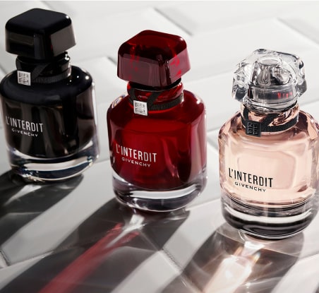 Imagen de 3 frascos de perfume para mujer de la marca GIVENCHY l'interdit. GIVENCHY