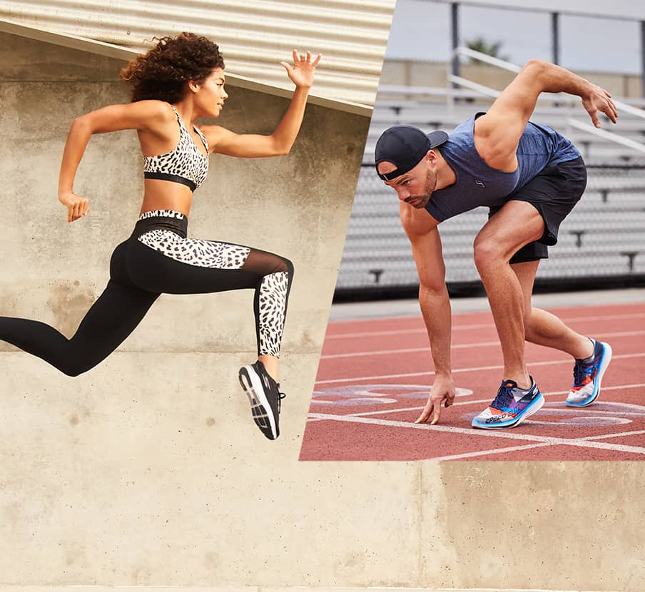 imagen de hombre y mujer corriendo