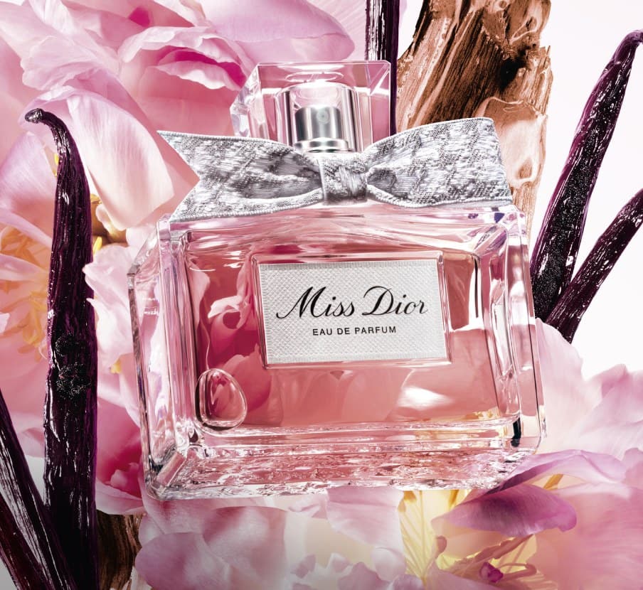 imagen de botella de locion rosa, DIOR