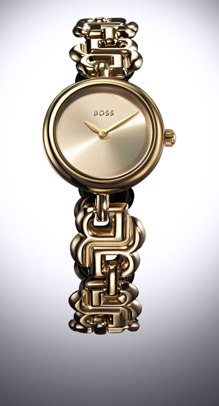imagen de reloj dorado de la marca BOSS