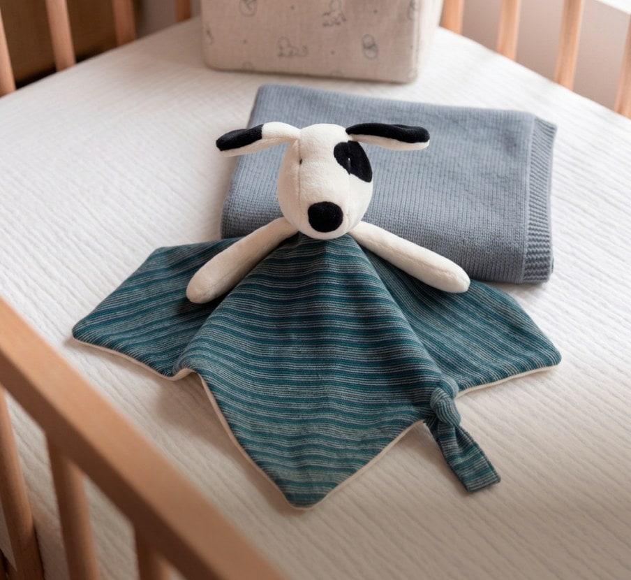 imagen de un peliche con manta de la marca MOULIN ROTY