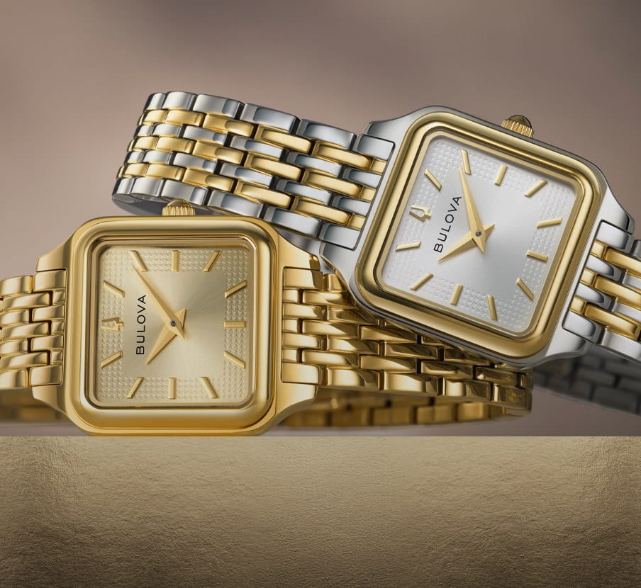 imagen de reloj plateado y dorado de la marca BULOVA