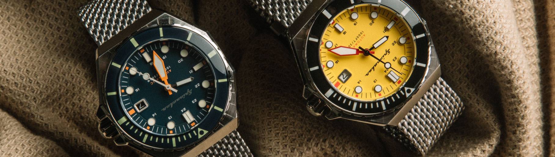 imagen de dos relojes de la marca SPINNAKER