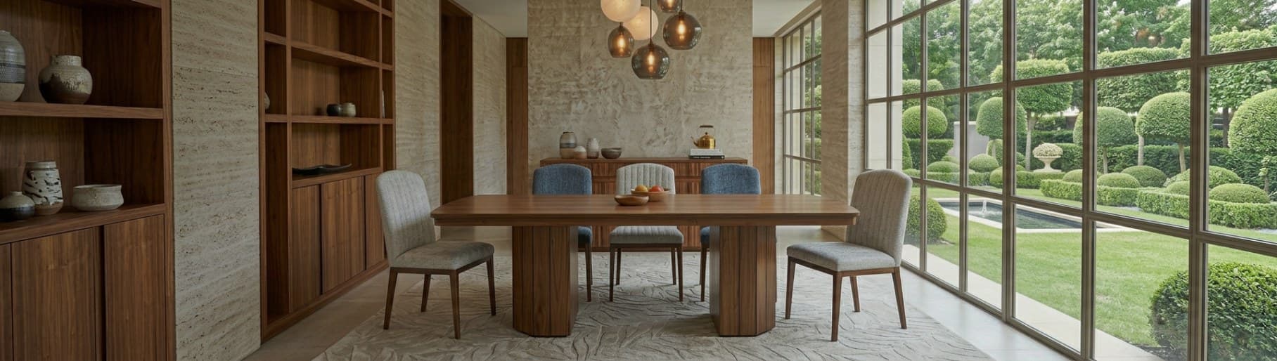 imagen de comedor con sillas blanca de la marca PADUA 